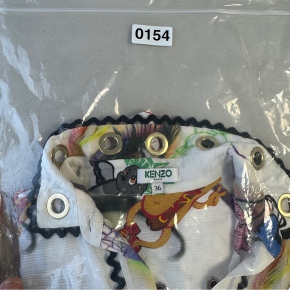 Kenzo Paris Multicolor Graphic Print Shirt Statement Short Sleeve Button Down 36 - Picture 13 of 13